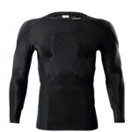 Long sleeve black football jersey for men with protective padding