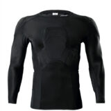 Long sleeve black football jersey for men with protective padding