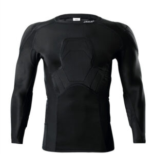 Long sleeve black football jersey for men with protective padding