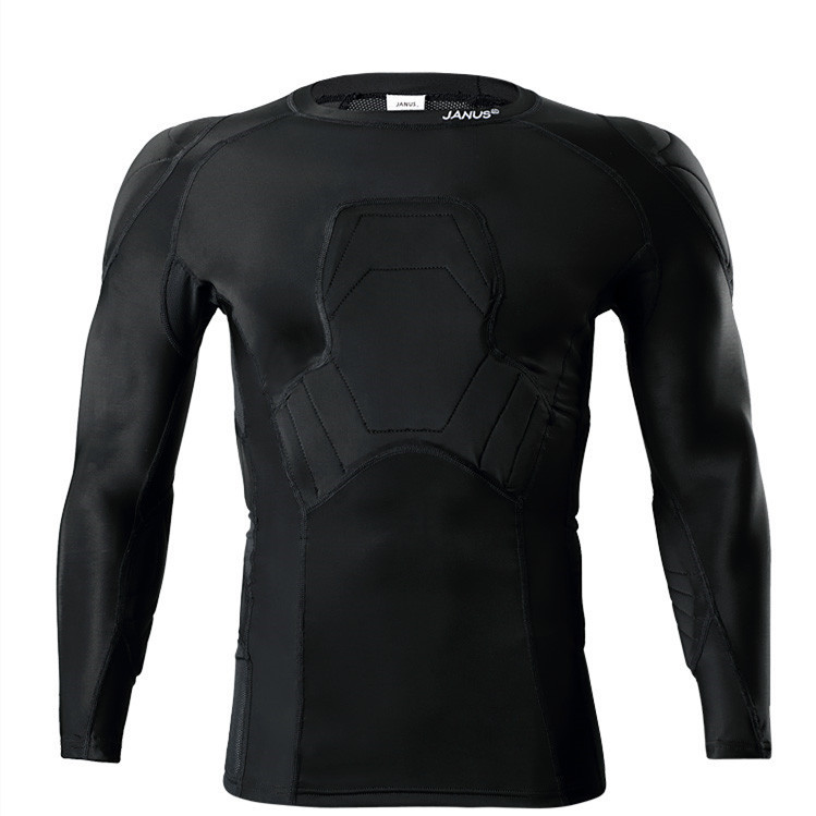 Men's Long Sleeve Football Jersey Black Long sleeve black football jersey for men with protective padding